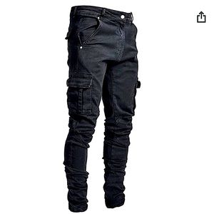 XL Men’s Black Slim Cargo Jeans